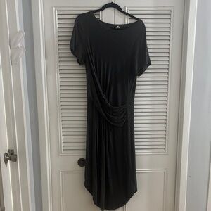 Draped Midi Dress with Short Sleeves